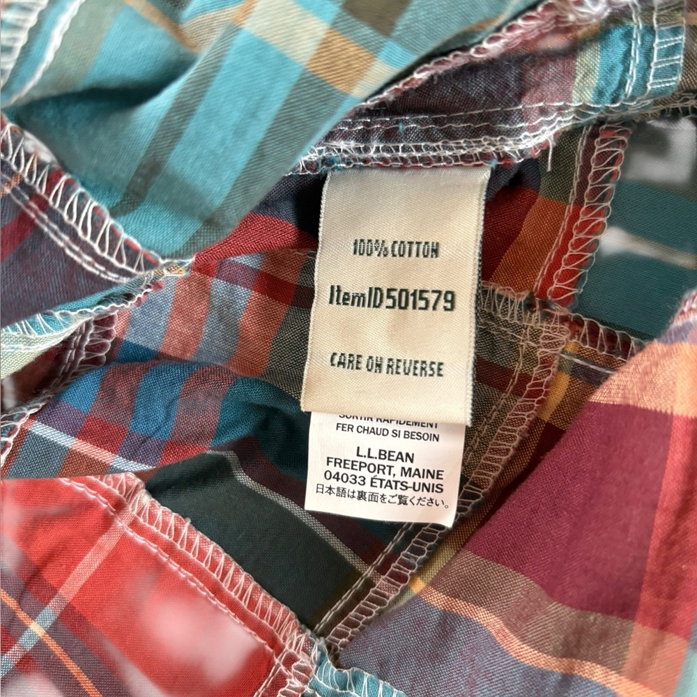 Ll Bean Plaid Patchwork Long Sleeve Button Up Shi… - image 7